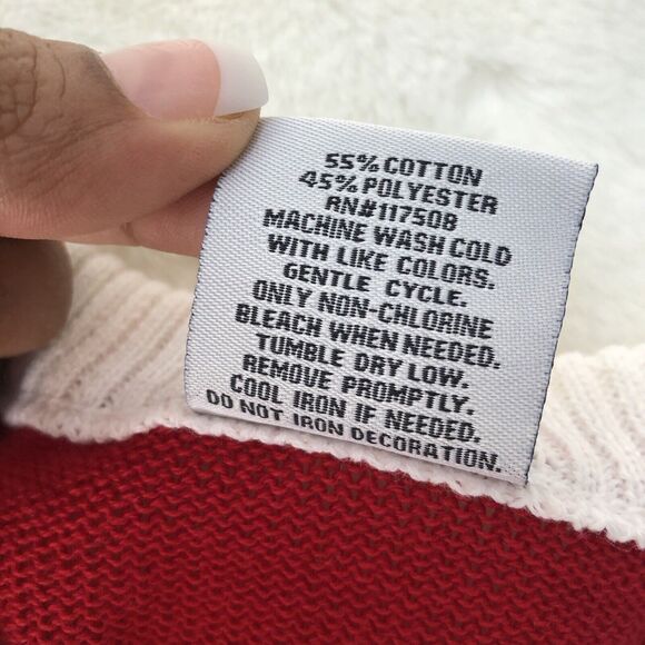 NEW Ugly Christmas Santa Suit Knit Beard Red Sweater Mens Large - Picture 10 of 10